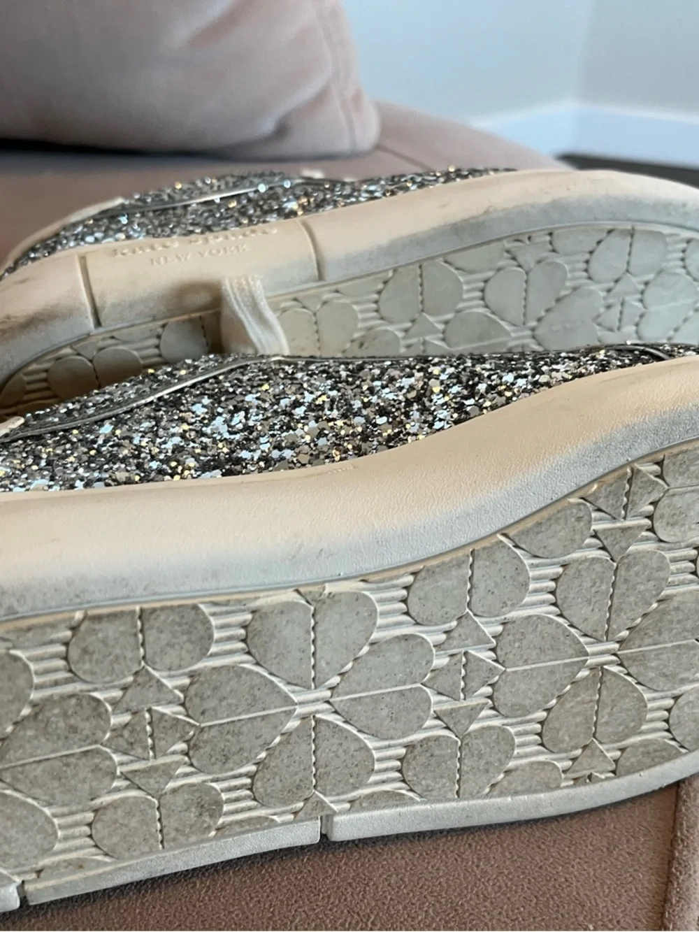kate spade Silver Glitter Platform Sneakers - Picture 6 of 9